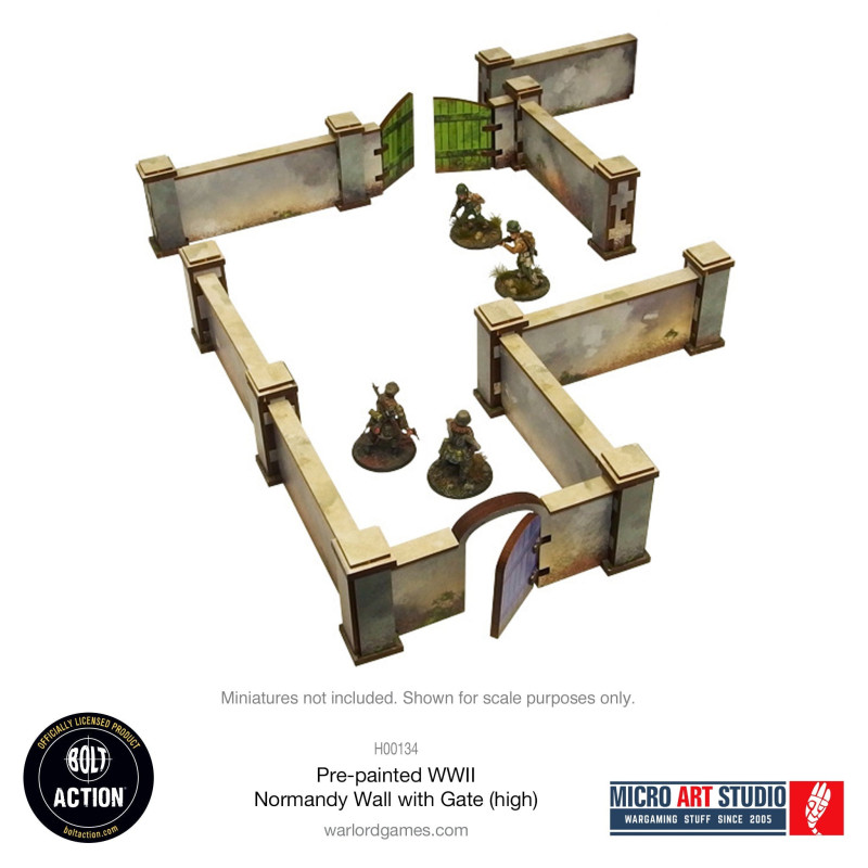 WW2 Normandy Walls With Gate (High) (Pre Painted)