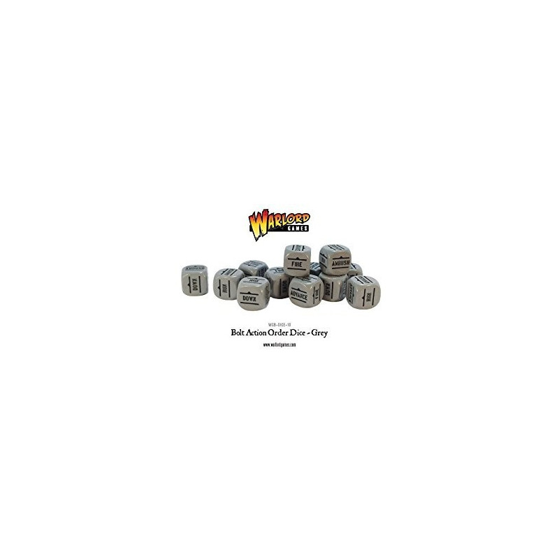 Bolt Action Orders Dice - Grey (12)
