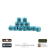 Bolt Action Orders Dice - Sky Blue (Black Symbols) (12)