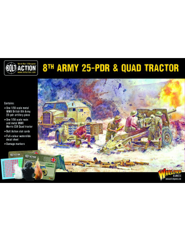 8th Army 25 pounder Light Artillery, Quad & Limber